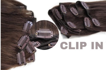 CLIP IN WŁOSY NATURALNE TRESKA DOPINKA 40 CM #1