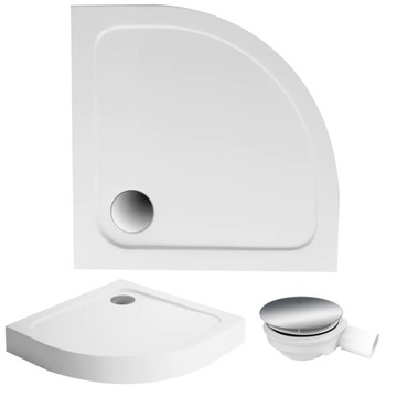 Brodzik półokrągły Standard 1 90x90x2x13 + Syfon