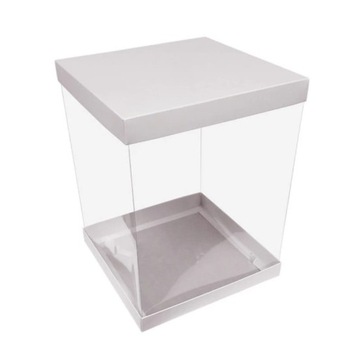 Pudełko na tort 30x30x25 PERŁOWE BIAŁE