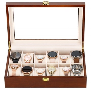 КОРОБКА-ОРГАНИЗАТОР ДЛЯ ЧАСОВ 12 шт. ШКАТУЛКА ДЛЯ ЮВЕЛИРНЫХ ИЗДЕЛИЙ ELEGANT