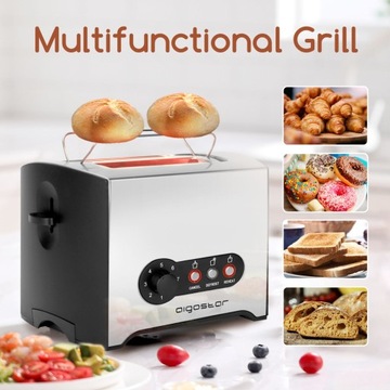 ТОСТЕР 2 ломтика 900 Вт 7 уровней мощности для поджаривания хлеба