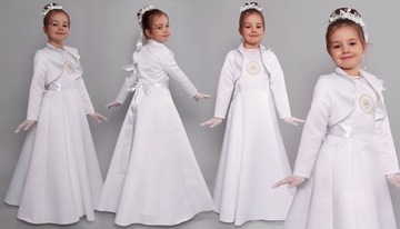 Атласное болеро для причастия с отложным воротником