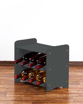 Винная полка с полкой RW-16 /8 бутылок/ - Серый