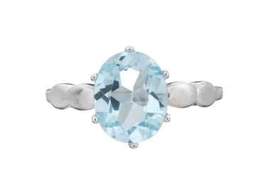 SREBRNY PIERŚCIONEK RODOWANY ROZM.11 SKYBLUE TOPAZ