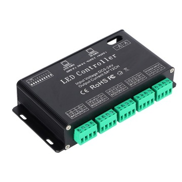 12-kanałowy stały dekoder DMX Kontroler taśmy LED
