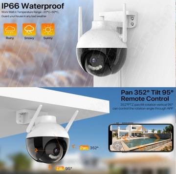 IP WIFI 4MPx Zoom ONVIF Уличная IP-камера