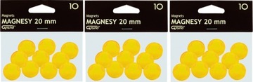 Magnesy Grand 20mm 10szt żółty x3