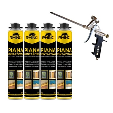 PIANKA NISKOPRĘŻNA Pistoletowa 750ml CAŁOROCZNA PIANA MONTAŻOWA Zestaw MINI