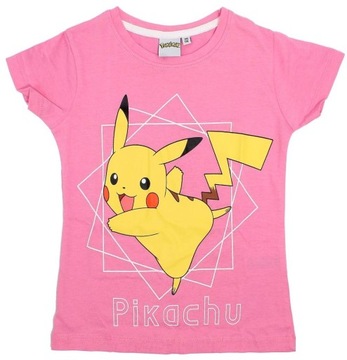 RÓŻOWA KOSZULKA POKEMON PIKACHU POKEMONY 146-152