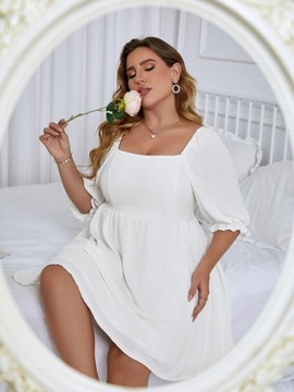 SHEIN SUKIENKA BIAŁA PROSTA PLUS SIZE R.XL L244102