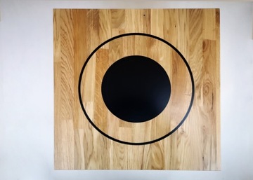 Blat dębowy z wzorem z czarnej żywicy 60x60 cm
