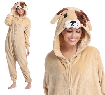 BULDOG Pies Piesek PIŻAMA Kombinezon Przebranie Strój Kigurumi Onesie 140