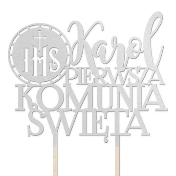Topper Pamiątka Pierwszej Komunii Świętej kolor
