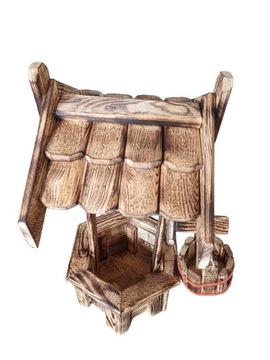 Деревянный декоративный колодец для растений и цветов Цветочный горшок. Мини