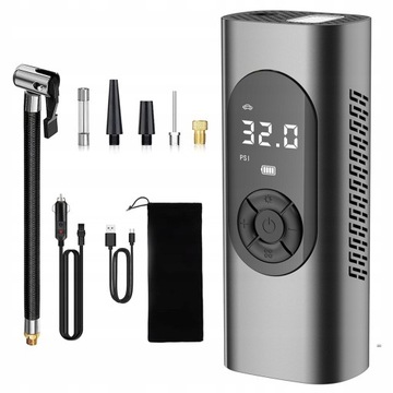 KOMPRESOR POMPKA DO OPON SAMOCHODOWYCH ROWERU MOTOCYKL LCD USB 2000mAh MINI
