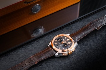 OMEGA SEAMASTER AQUA TERRA GMT CHRONOGRAPH SS|18K GOLD 43MM/BOX