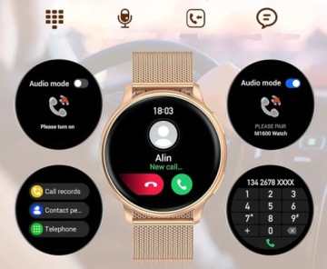 SMARTWATCH ELEGANT ЖЕНСКИЕ ЧАСЫ МЕНЮ ВЫЗОВОВ PL БРАСЛЕТ + РЕМЕНЬ