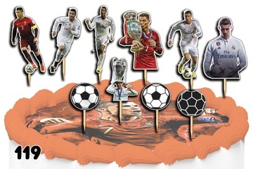 TOPPERY NA TORT OZDOBNE DEKORACJA ZESTAW - PIŁKA NOŻNA RONALDO 10szt.