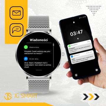 SMARTWATCH ZEGAREK DAMSKI MENU PL ROZMOWY CIŚNIENIE SMART WATCH SREBRNY