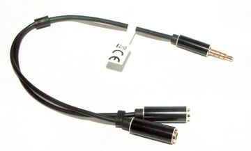 ADAPTER JACK WTYK 4PIN 3,5mm 2X GNIAZDO 3,5mm SLIM