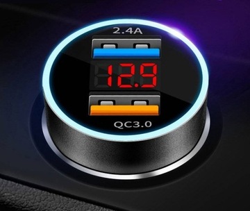 АВТОМОБИЛЬНОЕ ЗАРЯДНОЕ УСТРОЙСТВО QC 3.0 НАПРЯЖЕНИЕ ЧЕРНОЕ