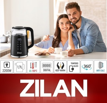 ЭЛЕКТРИЧЕСКИЙ ЧАЙНИК РЕГУЛИРОВАНИЕ ТЕМПЕРАТУРЫ ЦИФРОВОЙ 40°C - 100°C 1,7 л 2200 Вт