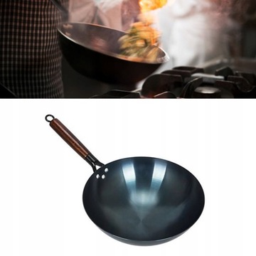 Patelnia WOK żelazo chiński głęboki do dań azjatyckich 34cm