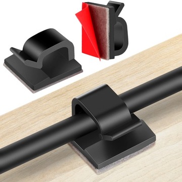 ZESTAW 60x ORGANIZER UCHWYT KLIPS DO KABLI