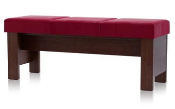 MOCNA ŁAWKA DREWNIANA Korytarz BIURO SZKOŁA NORA 105 ORZECH + focus RED