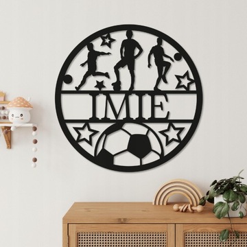 ПОДАРОК ​​ФУТБОЛИСТУ, ИМЯ РЕБЕНКА НА СТЕНЕ КОМНАТЫ, НАДПИСЬ 40 см, ФУТБОЛ