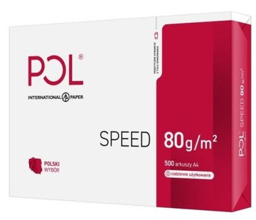 Papier ksero biurowy POLspeed 80g/m2 A4 2500 5 ryz