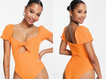 Miss Selfridge Pomarańczowe body z węzłem XL (42) XL (42)