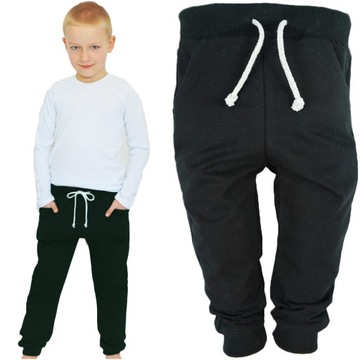 Czarne spodnie dresowe wiązane dziecięce r.98