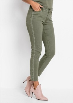 BODYFLIRT OLIWKOWE SPODNIE JEANS Z DŻETAMI 52