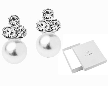 KOLCZYKI PEREŁKI SREBRNE PERŁY KRYSZTAŁY SWAROVSKI