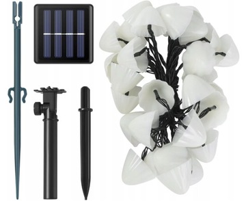 LAMPKI SOLARNE GRUNTOWE OGRODOWE WBIJANE GRZYBKI 5M 10 LED RGB PROMERCO