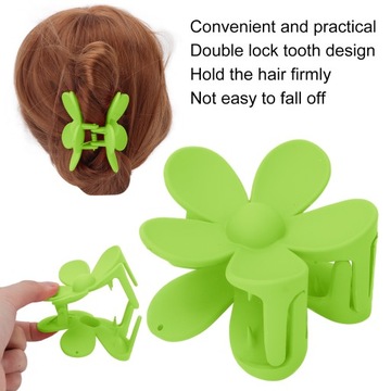 Заколка с цветочным принтом, большая, нескользящая.