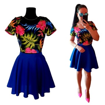 КОМПЛЕКТ Блузка ТОП + мини-ЮБКА Расклешенная с WHEEL XS