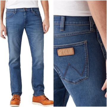 Męskie spodnie jeansowe proste Wrangler GREENSBORO W38 L34