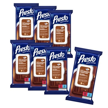 7x Ściereczki Presto do mebli drewnianych 55 szt.