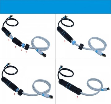 Герметичный СОЕДИНИТЕЛЬНЫЙ РАЗЪЕМ 2x RJ45 LAN IP68 CAT.6 водонепроницаемый кабельный разъем