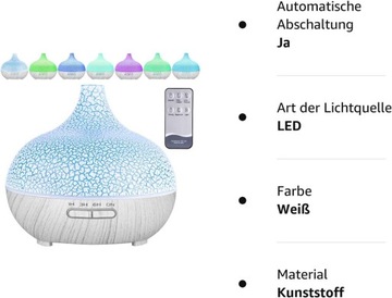 Ароматический диффузор 550 мл, ультра тихий ультразвук