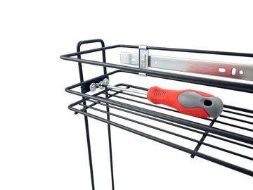 ДВУХЯРОВАЯ ГРУЗОВАЯ КОРЗИНА, 150 мм, БЕСШУМНОЕ ЗАКРЫТИЕ, БЕЛАЯ