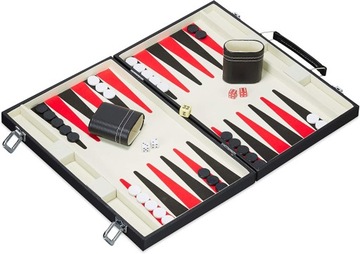 Relaxdays 10023503 Zestaw Walizka Backgammon