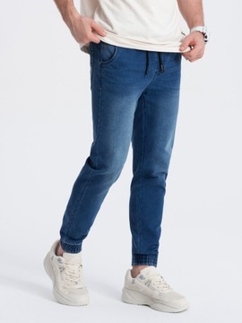 Spodnie męskie jeansowe JOGGER SLIM FIT ciemnoniebieskie V3 OM-PADJ-0134 M