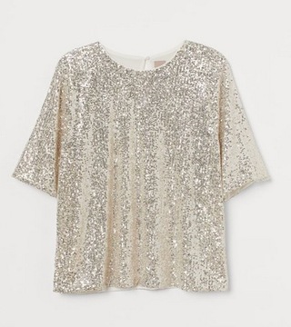 H&M top bluzka cekinowa z cekinami wizytowa 34 XS S R44