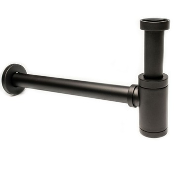 Сифон для умывальника + КЛИК-КЛАК черный с переливом