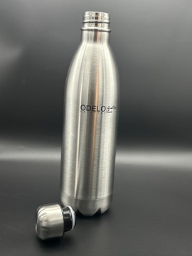 KUBEK BUTELKA SREBNA STAL TERMICZNA 1000ml KAWA WODA HERBATA