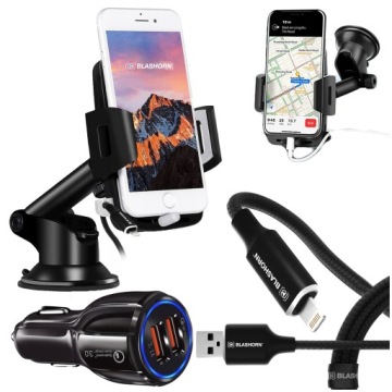 АВТОМОБИЛЬНЫЙ ДЕРЖАТЕЛЬ ТЕЛЕФОНА ВЕТРОВОЕ СТЕКЛО КАБЕЛЬ ДЛЯ IPHONE