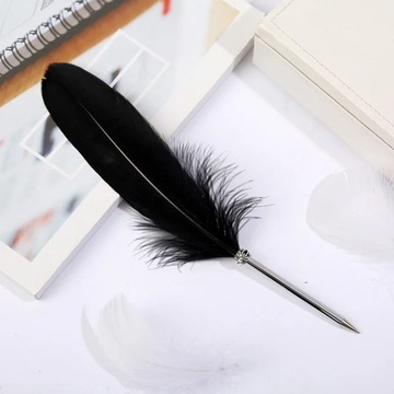 PA100 Feather Ballpoint Pen Office School Student Writing Fountain Quill